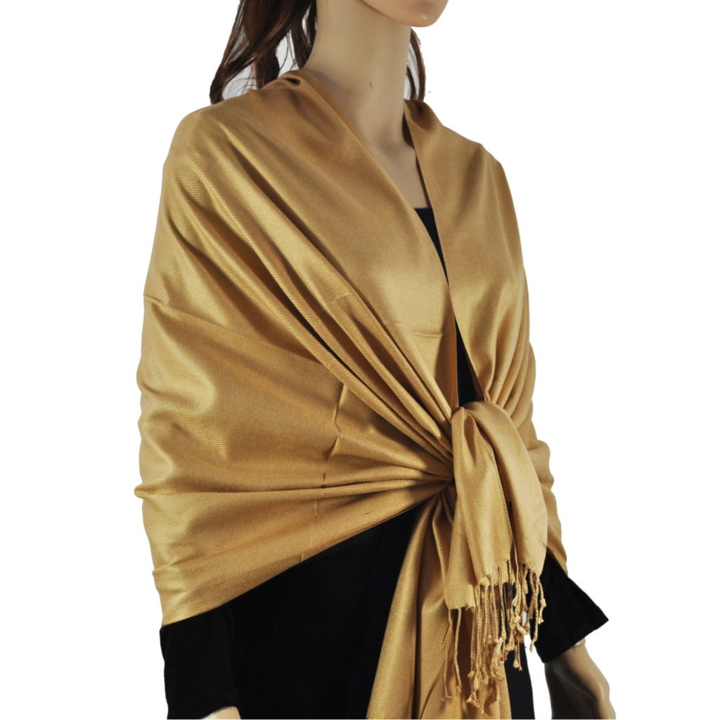 Solid Silky Wedding Pashmina Camel - Wholesale Scarves City