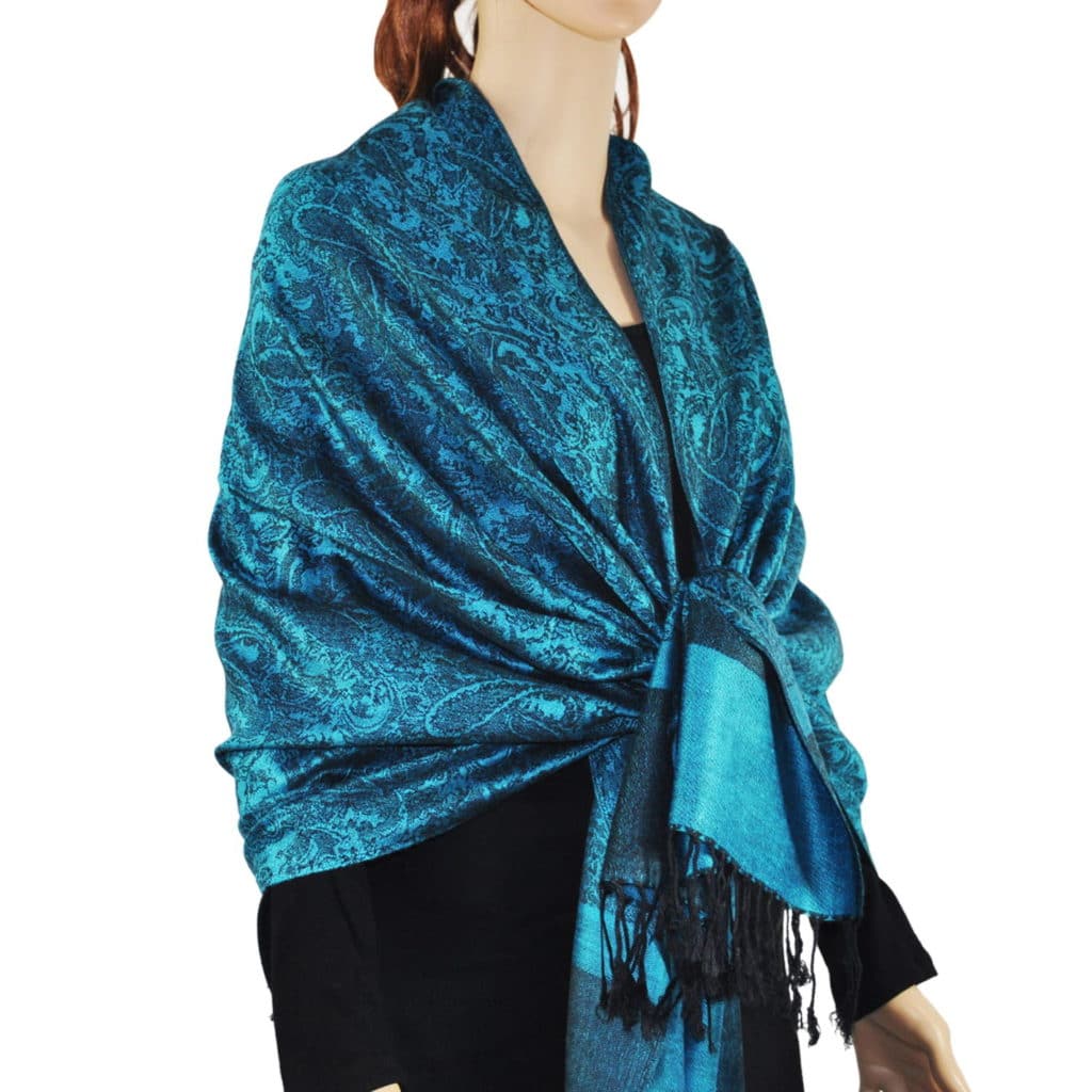 Whole Jacquard Pashmina Cobalt Light - Wholesale Scarves City